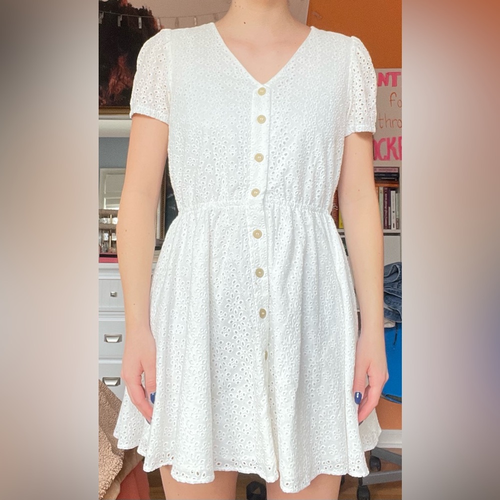 White button-up dress